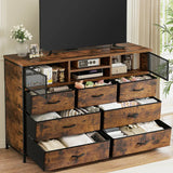enhomee 7 Drawers Dresser TV Stand With Power Outlet