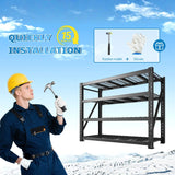 REIBII 60 Wide 4 Shelf Ultra Heavy Duty Garage Shelving, 11000LBS Storage Rack, 72"H Adjustable Metal Shelves for Warehouse, Commercial, Shop, Basement