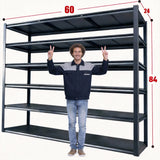 REIBII 60"W x 84"H 3500LBS Heavy Duty Industrial Garage Shelving,6-tier Adjustable Storage Shelves for Garage,Warehouse, Basement