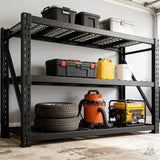 REIBII 8250 Lbs Heavy Duty Garage Shelving 3-Tier Storage Racks Adjustable For Garage, Warehouse Basement