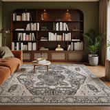 EnHomee Boho Area Rugs,machine washable area rugs，area rugs for living room, Low Pile Vintage Carpet