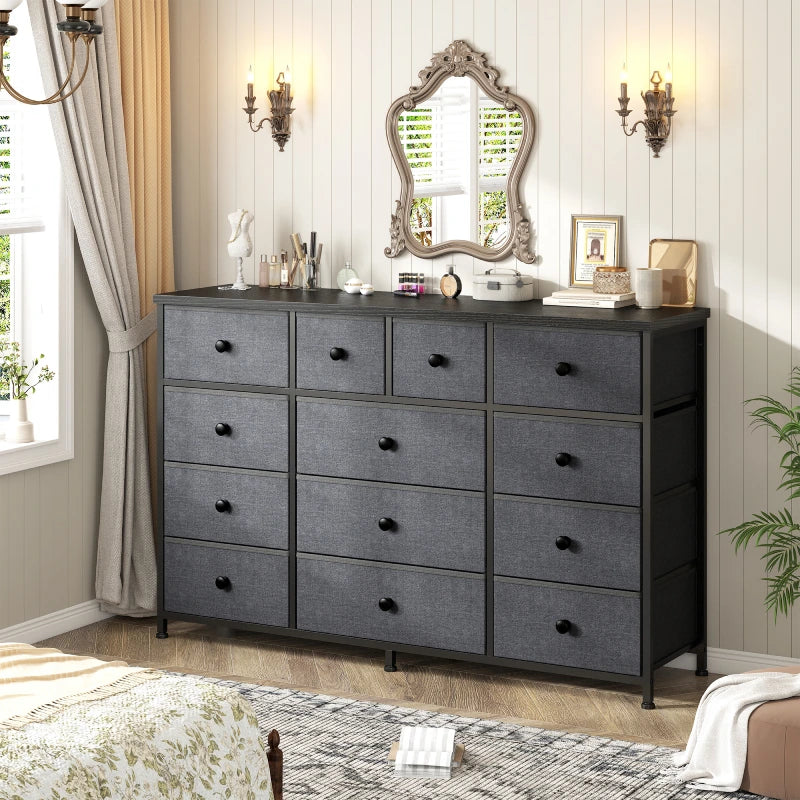 Reibii Extra Wide 39.4" 13-Drawer Dresser TV Stand, Metal Frame & Fabr Reibii Extra Wide 39.4" 13-Drawer Dresser TV Stand, Metal Frame & Fabr