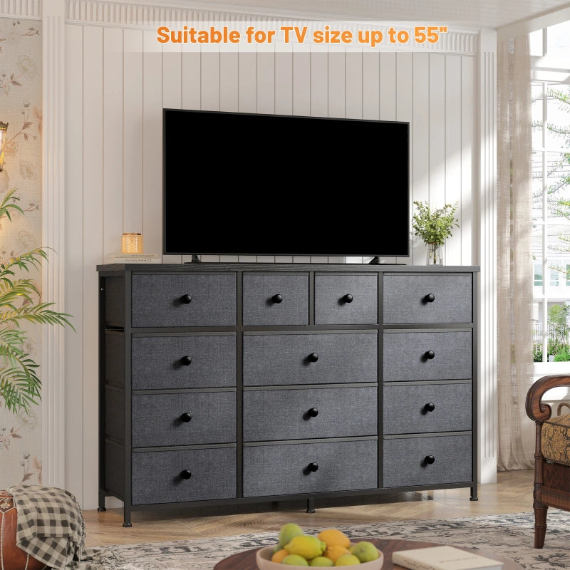 Reibii Extra Wide 39.4" 13-Drawer Dresser TV Stand, Metal Frame & Fabric Drawers Storage Cabinet for Bedroom, Living Room, Hallway, 39.4"Wx 31.5"H x Reibii Extra Wide 39.4" 13-Drawer Dresser TV Stand, Metal Frame & Fabric Drawers Storage Cabinet for Bedroom, Living Room, Hallway, 39.4"Wx 31.5"H x