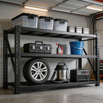REIBII 77" W Heavy Duty Rack 6600LBS Garage Storage Shelves Adjustable Industrial Steel Shelving for Basement, Garage, Warehouse