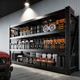 REIBII Storage Shelves 77.2"W 4-Shelf Industrial Storage Rack 8500LBS Shelves with Metal Heavy Duty Adjustable Shelving for Warehouse, Industrial, basement, Laboratory