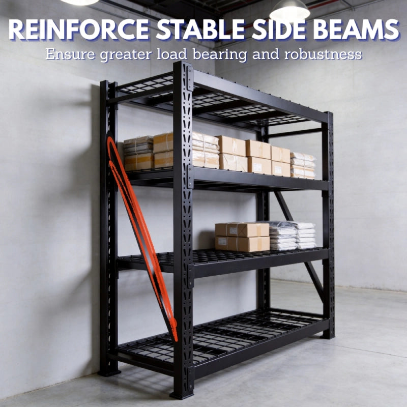 Stable Industrial Storage Rack with Strong Side Bracing