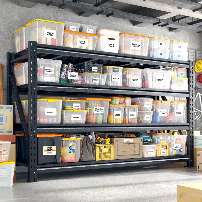 5080LBS Heavy‑Duty Metal Garage Storage Shelving, Industrial Steel Adjustable Shelves, Rust & Water Resistant Utility Rack for Warehouse, Workshop, Basement