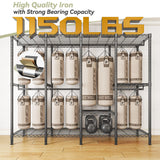 Raybee 76"W Heavy Duty Clothes Rack with Cover,1150LBS Wardrobe Closet,Adjustable Portable Closet for Bedroom