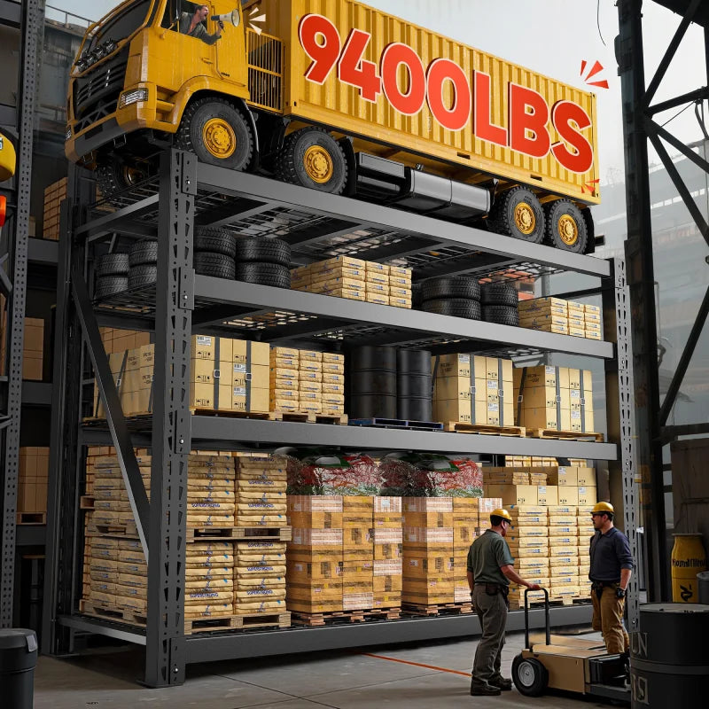 REIBII Steel Heavy Duty Shelving Adjustable Industrial Storage Racks S ...