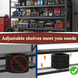 REIBII 60 Wide 4 Shelf Ultra Heavy Duty Garage Shelving, 11000LBS Storage Rack, 72"H Adjustable Metal Shelves for Warehouse, Commercial, Shop, Basement