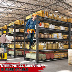 REIBII 55“W x 72"H 3000LBS shelf rack 5 Tiers garage metal shelves  Adjustable Industrial Shelving for Garage, Warehouse, Pantry