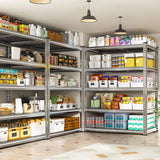 Reibii 5-Tier Galvanized PP Storage Racks for Kitchen, Pantry, Garage, Warehouse – Heavy Duty Metal Shelf Organizer