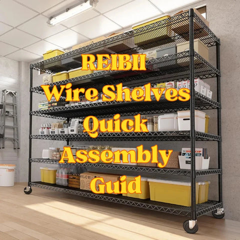 REIBII 6-Tier Heavy Duty Wire Shelving Unit with Wheels, 3598lbs Capacity, Adjustable Storage Rack for Kitchen, Pantry, Warehouse & Industrial