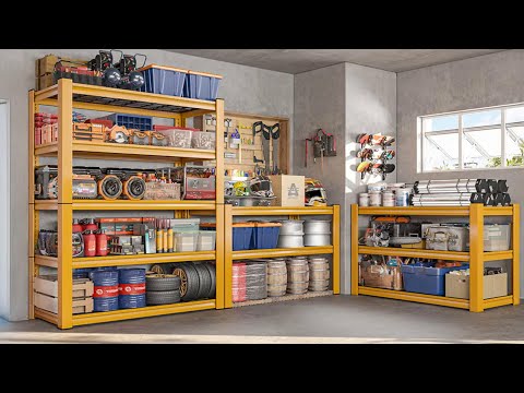 REIBII 72"H Metal Garage Shelving , 2500 LBS Adjustable Industrial Metal Storage Shelves