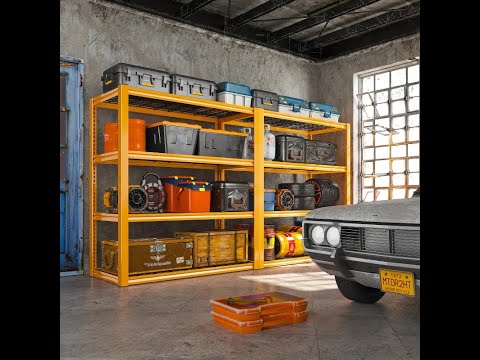 Reibii 4-Tier Shelves 60"H Garage Shelving Units 2200 LBS Free Assembly Tools Included for Basement, Warehouse, Workshop