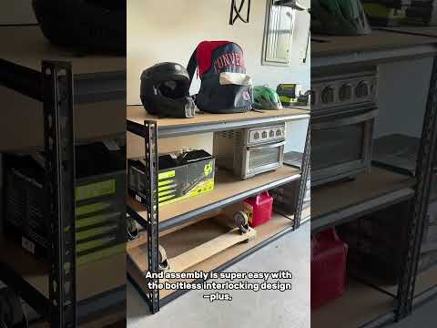 Reibii 48.2" W × 24" D Heavy Duty Garage Shelving Units Load 3000LBS, Adjustable Steel Shelves for Garage Basement Warehouse