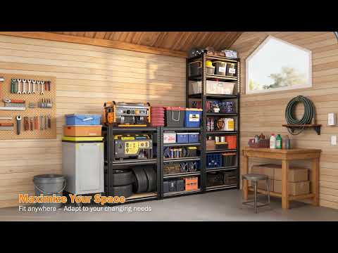 Reibii 84"H Narrow Shelving Unit, 8-Tier Adjustable Corner Shelves, 2816lbs Heavy Duty Stoarge shelves for Pantry Kitchen Garage