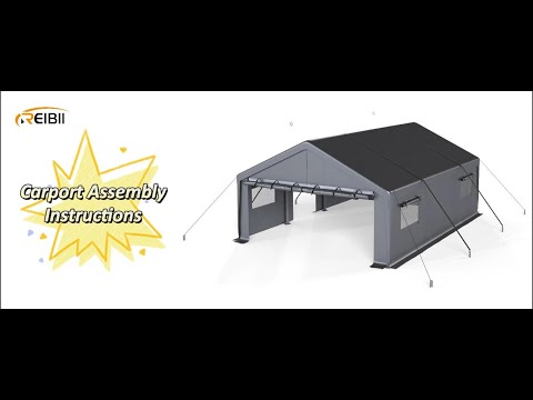 REIBII Heavy Duty Carport, 20x20 FT Portable Garage Carport, All Weather Portable Garage Shelter,  Removable Sidewalls, Outdoor Storage & Party Tent