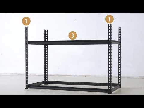 Reibii 5-Tier 40" W Metal Shelving for Garage, 2500lbs Heavy Duty Storage Shelves, Adjustable Shelf for Closet, Warehouse, Commercial