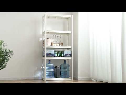 Reibii 31.5" W 5-Tier White Shelving – Adjustable Rack for Home, Kitchen & Living Room