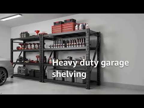 REIBII 68" W 4-Tier Heavy Duty Garage Shelving 9400 lbs Adjustable Storage Shelves for Warehouse, Garage, Basement, Shop