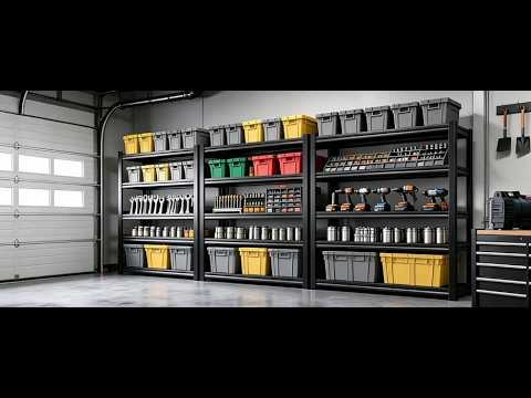 REIBII 5-Tier 72" H Garage Shelving, 3000LBS Adjustable Metal Shelving Unit, Storage Shelves For Warehouse, Basement & Industrial