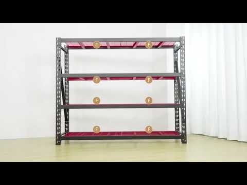 REIBII 68" W 4-Tier Heavy Duty Garage Shelving 9400 lbs Adjustable Storage Shelves for Warehouse, Garage, Basement, Shop