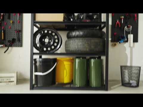 REIBII 59.9"H 4 Tiers Industrial Shelves Adjustable Shelving for Garage Warehouse Basement Pantry