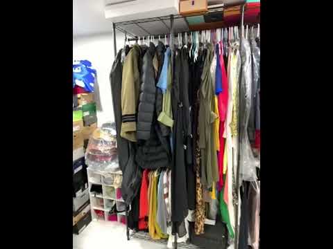 Raybee 76"W Clothing Rack with Shelves, 1100lbs Heavy Duty Clothes Rack, Metal Clothing for Hanging Clothes