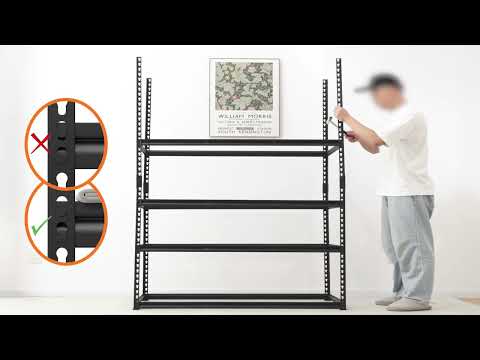REIBII 48"W Garage Shelving DIY 6-Tiers Adjustable Shelves for Warehouse, Basement