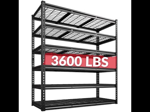 REIBII 48"W Garage Shelving DIY 6-Tiers Adjustable Shelves for Warehouse, Basement