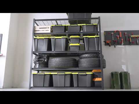 60" W Storage Shelving, Adjustable Metal Garage Storage Shelves for Industrial, Warehouse, Basement,garage shelving units
