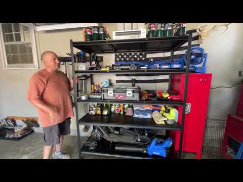 REIBII Industrial Garage Shelving, Heavy Duty Storage Shelves, Adjustable Metal Shelving for Basement Warehouse