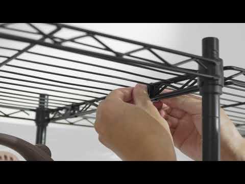 REIBII 72.8"W Adjustable Wire Shelving Unit, 1600Lbs Heavy Duty L/H-Shaped Storage Rack for Garage, Pantry & Warehouse