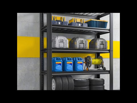REIBII 35.6"W Metal Shelving 2500LBS Heavy-Duty Storage Shelves Adjustable Storage Shelves for Garage, Kitchen,Basement
