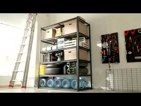 REIBII 55.2"W x 26"D 6-Tier Storage Shelves For Garage, 3500LBS Adjustable Heavy Duty Shelving Units for Basement, Warehouse, Workshop