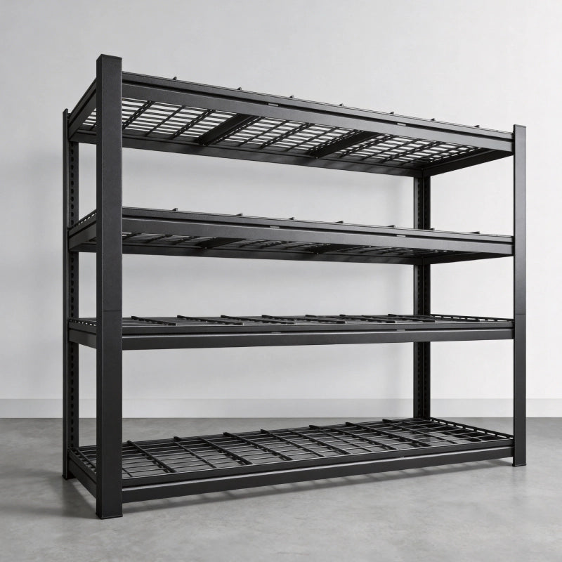 REIBII 60" W Heavy Duty Metal Shelving Unit, Adjustable Shelves for Storage, Rust-Proof Shelving for Garage, Industrial, Warehouse, Basement & Workshop - 60" W x 24" D x 60" H / 2-Pack