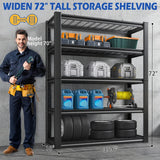 reibii 72"H heavy duty garage shelving