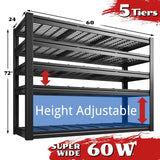 reibii adjustable 5 tiers storage shelves