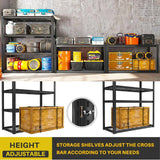 REIBII 59.9"H 4 Tiers Industrial Shelves Adjustable Shelving for Garage Warehouse Basement Pantry