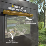 REIBII 20x20 Carport Heavy-Duty Two Car Carport Canopy Protection Portable Carport Garage with 4 Windows and 3 Roll-up Doors