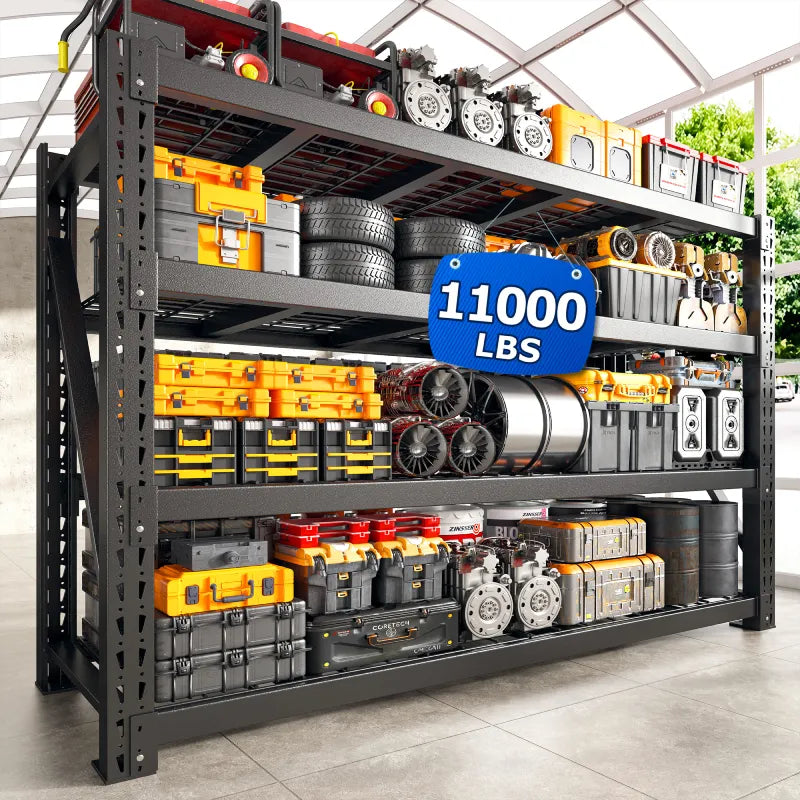 REIBII Heavy Duty Garage Shelving Adjustable Industrial Storage Racks ...