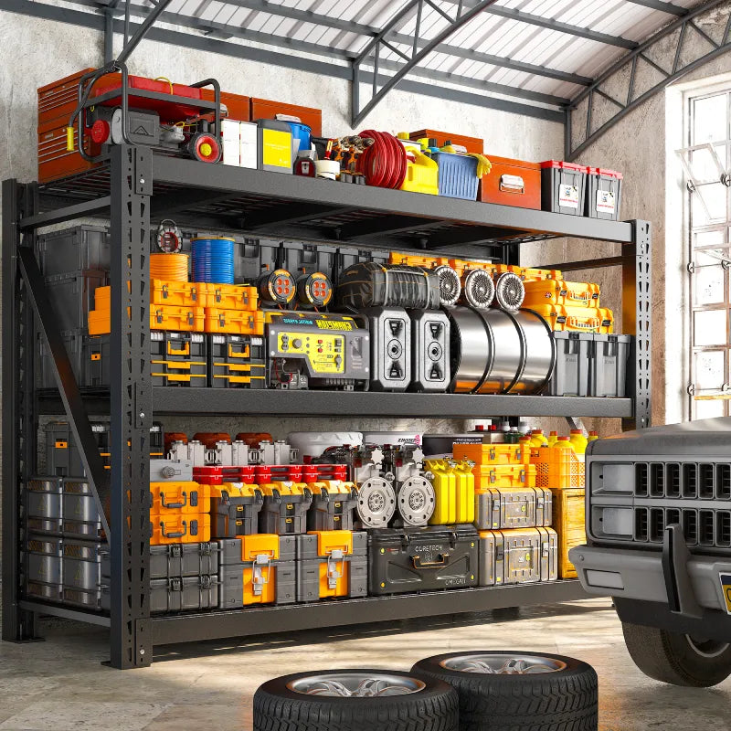 REIBII Heavy Duty Garage Shelving Adjustable Industrial Storage Racks ...