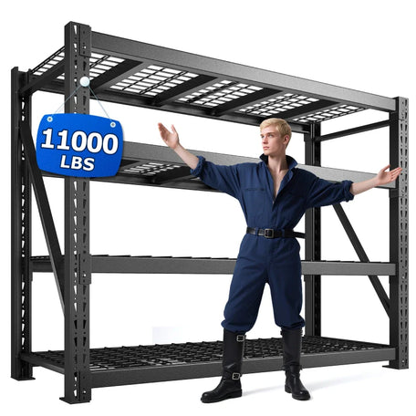 REIBII 60"W 11000LBS Heavy Duty Garage Shelving,Adjustable Metal Shelves for Warehouse, Commercial, Shop, Basement