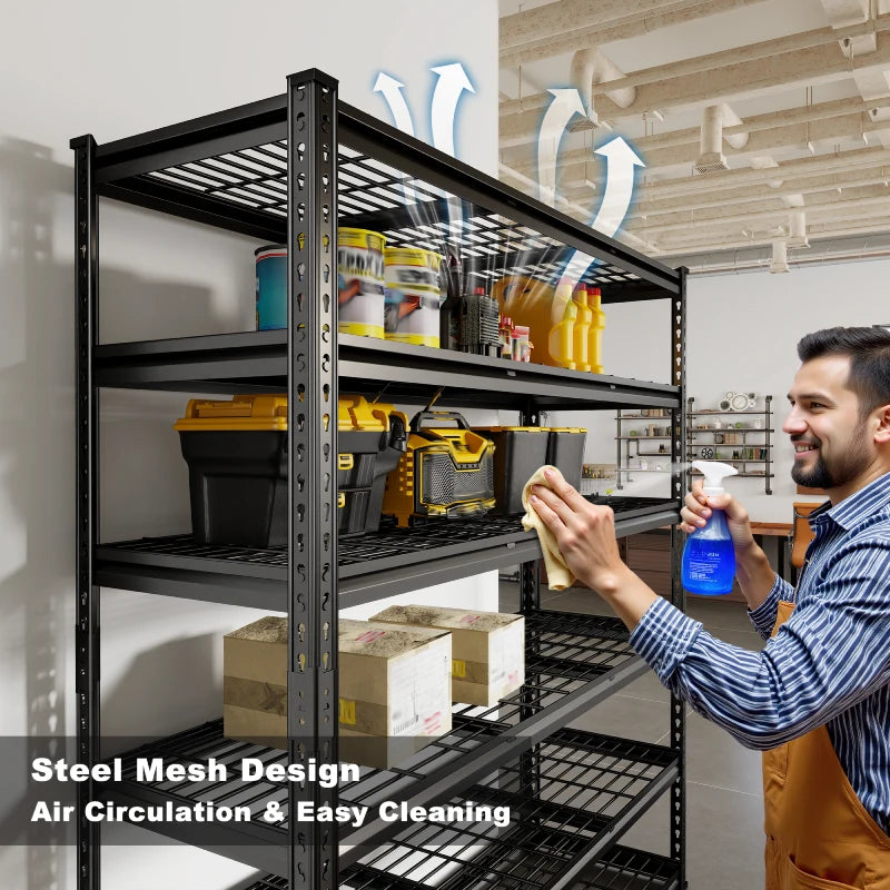 reibii metal shelving with steel mesh design