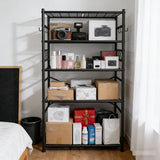 REIBII 36" Storage Shelves with Hooks, kitchen Shelf Easy Assembly Shelving Unit with Leveling Feet for Pantry, Kitchen, Laundry Room