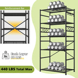 REIBII Metal Storage Shelves Organizer, Adjustable Leveling Feet Utility Shelving Unit, Space-Saving Pantry Shelf for Kitchen, Laundry Room & Home