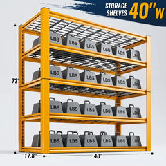 REIBII 40"W x 18"D Garage Shelving Heavy Duty Shelving  2550 LBS Adjustable Storage Shelves for Pantry Kitchen Basement Warehouse