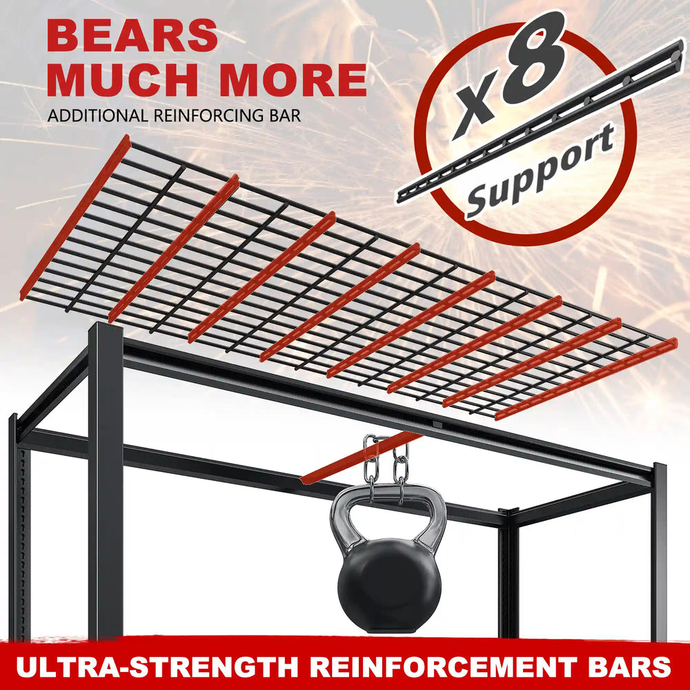 storage racks for garage with 8 support bars