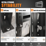 Reibii 5000lbs Heavy Duty Garage Shelving with Steel Industrial Structure,Metal Adjustable Storage Shelves for Warehouse, Workshop, Basement,Rust/Water Resistant